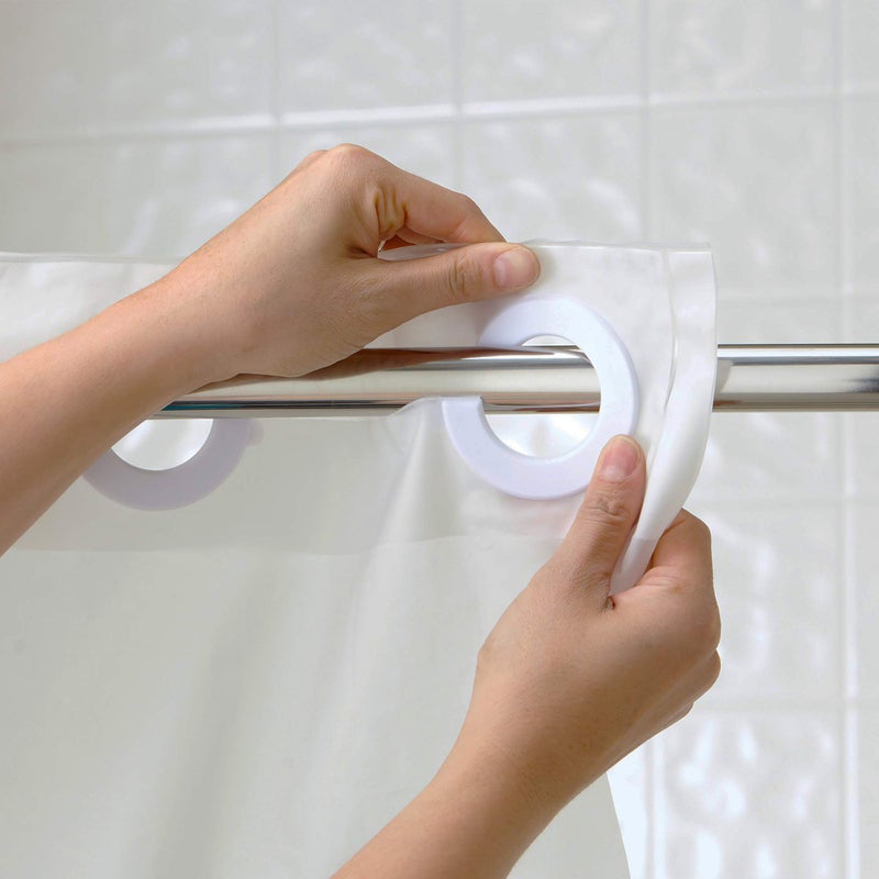 Hookless It's A Snap! Polyester Fabric Snap-In Replacement Shower Curtain Liner for Hookless Curtain with No Sheer Window, 70" x 69", Water-Repellent, Easy Install, White - Image 2